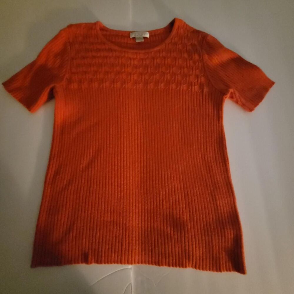 Christopher & Banks Orange Knit Top – Women’s Size Small – Cotton/Acrylic Blend